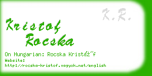 kristof rocska business card